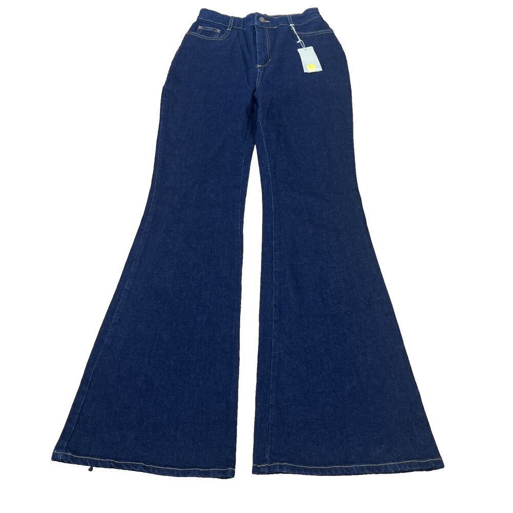 Boden Dark Blue Denim Wide Leg Flare Jeans
